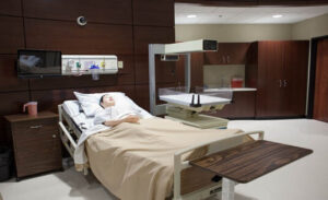 Simulation lab with patient close up
